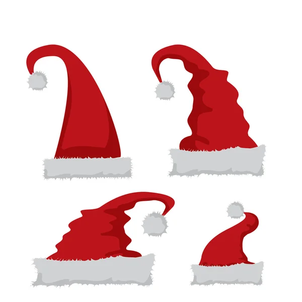 Icône rouge chapeau Santa isolé sur blanc — Image vectorielle