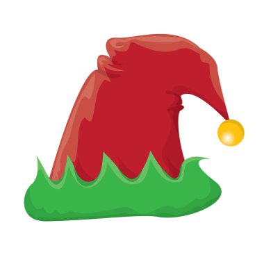 Noel elf şapka. vektör çizim