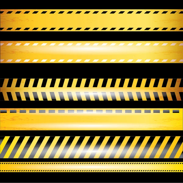 黄色のセキュリティ警告テープ設定注意 — ストックベクタ
