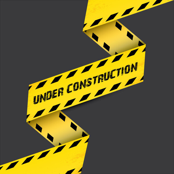 Yellow security warning tapes set Caution