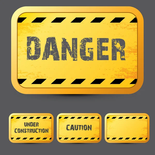 Yellow security warning tapes set Caution — Stock Vector