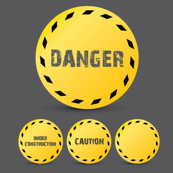 Yellow security warning tapes set Caution — Stock Vector