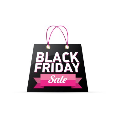 Siyah Cuma satış etiketi. vektör çizim