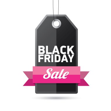 Siyah Cuma satış etiketi. vektör çizim