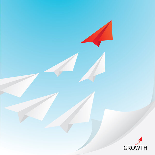 бумажный самолет в небе
