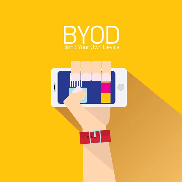 Vector concepto de diseño plano de BYOD — Vector de stock