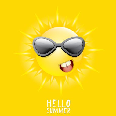 Merhaba yaz. vektör yaz güneş gülümsüyor