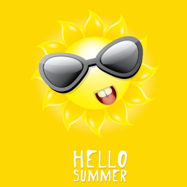 Merhaba yaz. vektör yaz güneş gülümsüyor