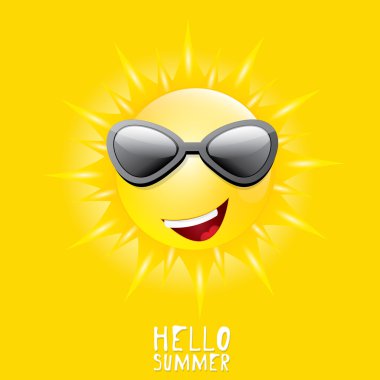 Merhaba yaz. vektör yaz güneş gülümsüyor