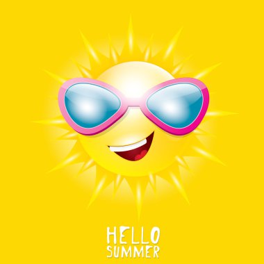 Merhaba yaz. vektör yaz güneş gülümsüyor