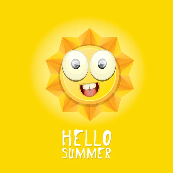 Hallo zomer. vector zomer zon glimlachen — Stockvector