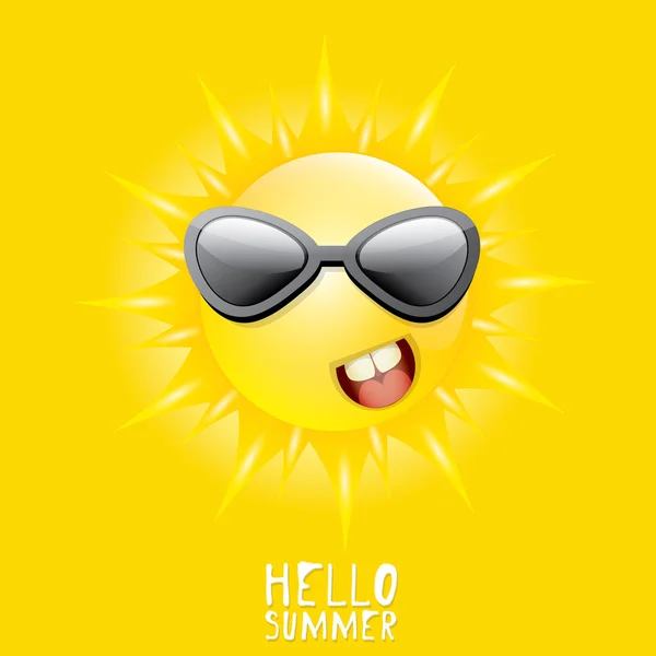 Hello Summer. vector summer smiling sun — Stock Vector