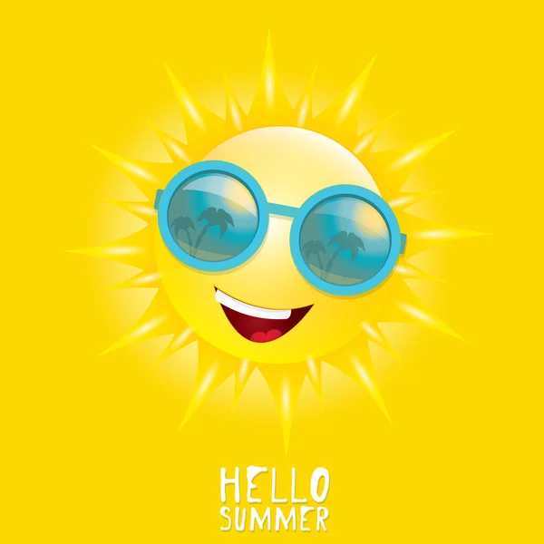 Bonjour Summer. vecteur été souriant soleil — Image vectorielle