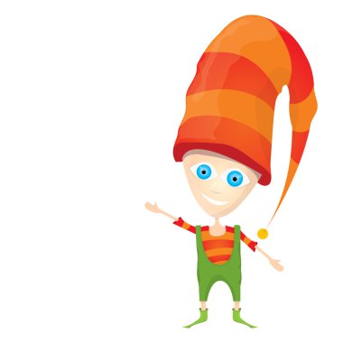 vektör karikatür şirin mutlu Noel elf