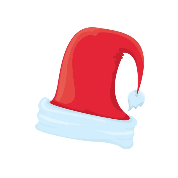 Vector Santa hat pictogram geïsoleerd op wit. Kerstman hoed — Stockvector