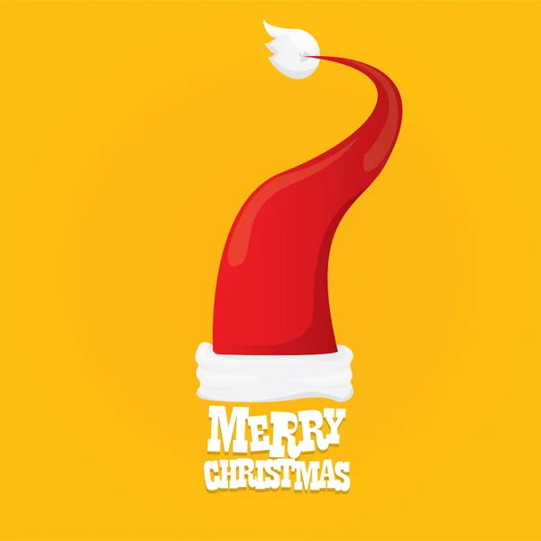 Red Santa chapéu vetor. feliz cartão de Natal —  Vetores de Stock