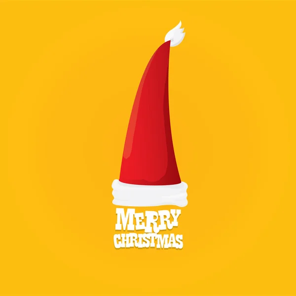 Vector rojo del sombrero de Santa. tarjeta de navidad feliz — Archivo Imágenes Vectoriales