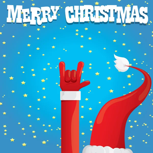 Санта-Клауса рука rock n roll Векторні ілюстрації. — стоковий вектор