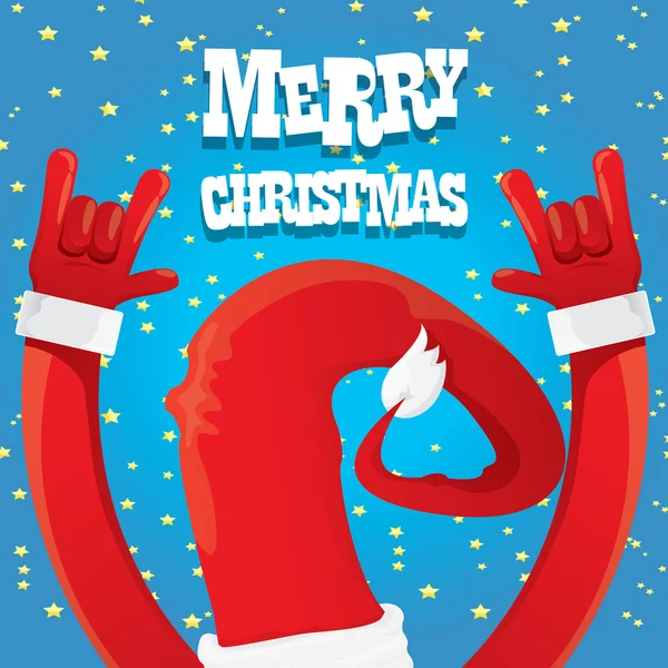 Noel Baba el rock n roll vektör çizim.