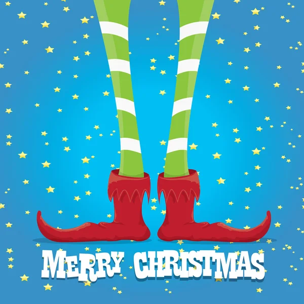 Noël dessin animé elfes jambes — Image vectorielle