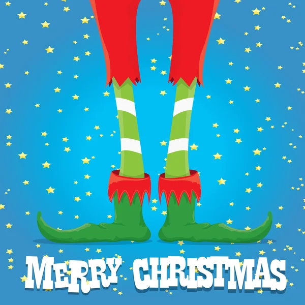 Navidad dibujos animados elfos piernas — Vector de stock