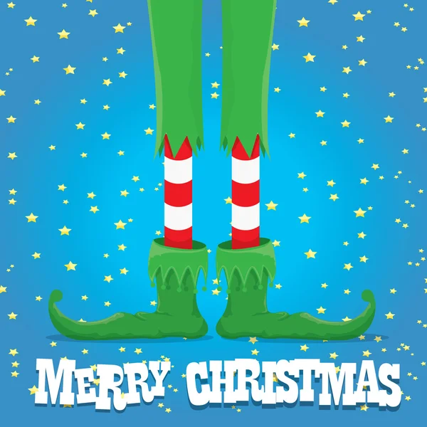 Gambe degli elfi del cartone animato di Natale — Vettoriale Stock