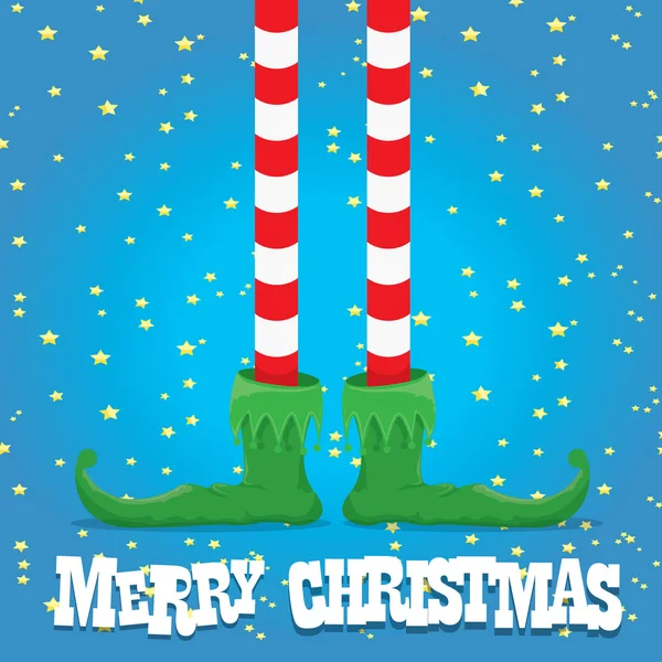 Christmas tecknade elfs ben — Stock vektor