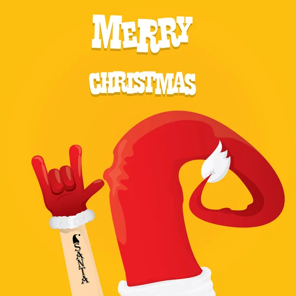 Santa Claus rock n roll gesture icon vector — Stock Vector