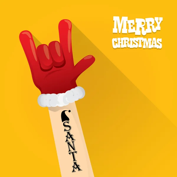 Santa Claus rock n roll gesture icon vector — Διανυσματικό Αρχείο