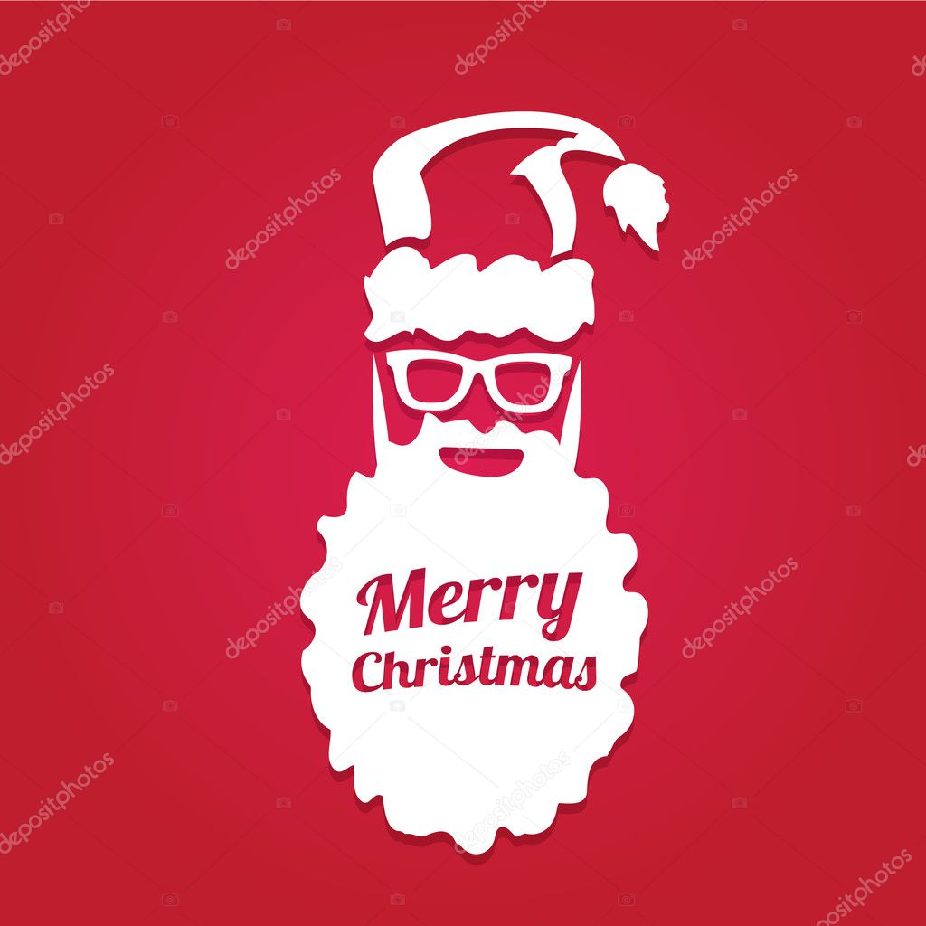 Christmas hipster greeting card