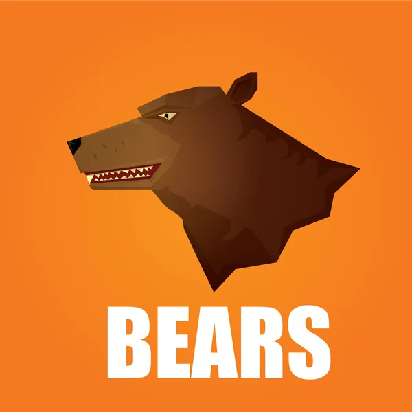 Vector de dibujos animados oso. ícono de grizzle. hocico de oso — Vector de stock