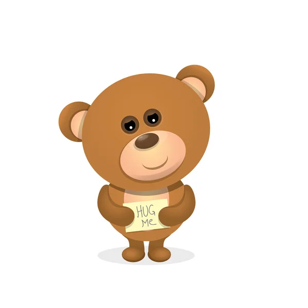 Vector Oso de peluche aislado sobre fondo blanco . — Vector de stock