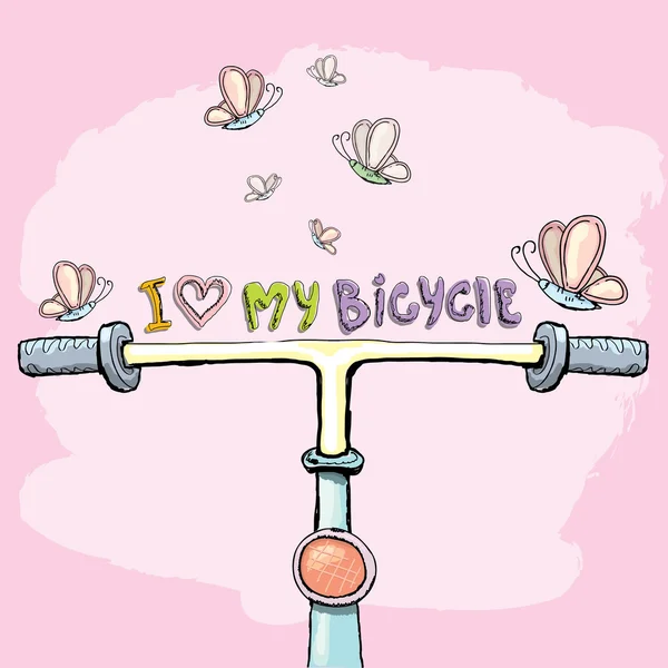 Jag älskar min cykel konceptdesign. — Stock vektor