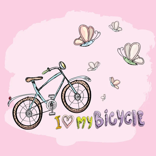 J'adore mon concept de vélo . — Image vectorielle