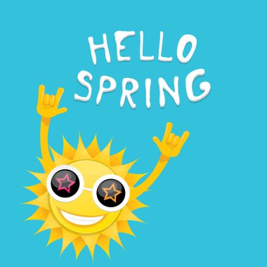 Güneş el rock n roll simge vektör. Bahar