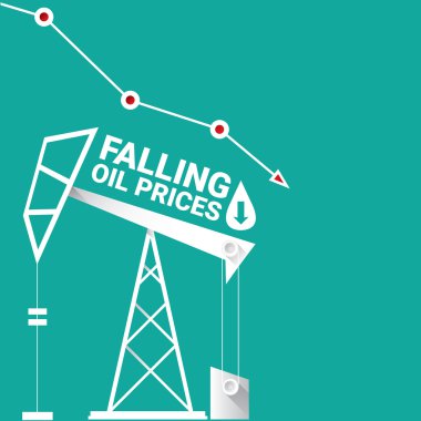 Grafik illüstrasyon düşen petrol fiyatı. vektör