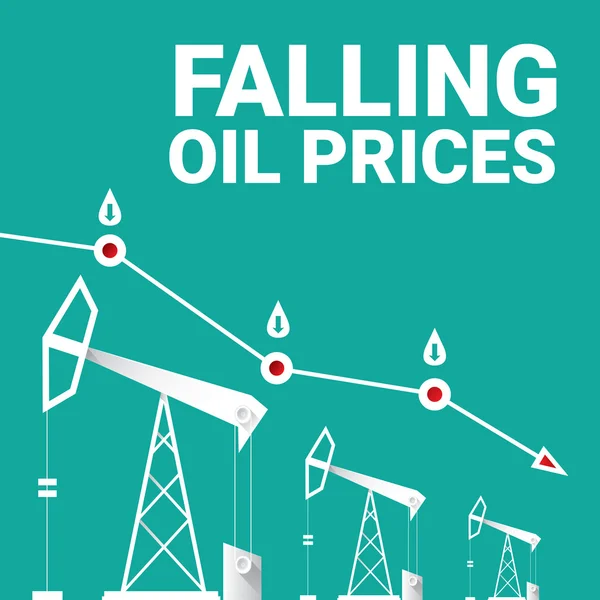 Oil price falling down graph illustration. vector Stock Vector Image by