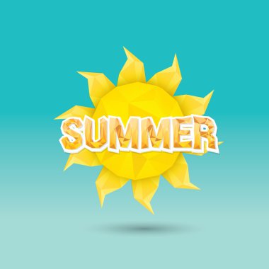 vektör yaz etiket. Güneş ile yaz simgesi.