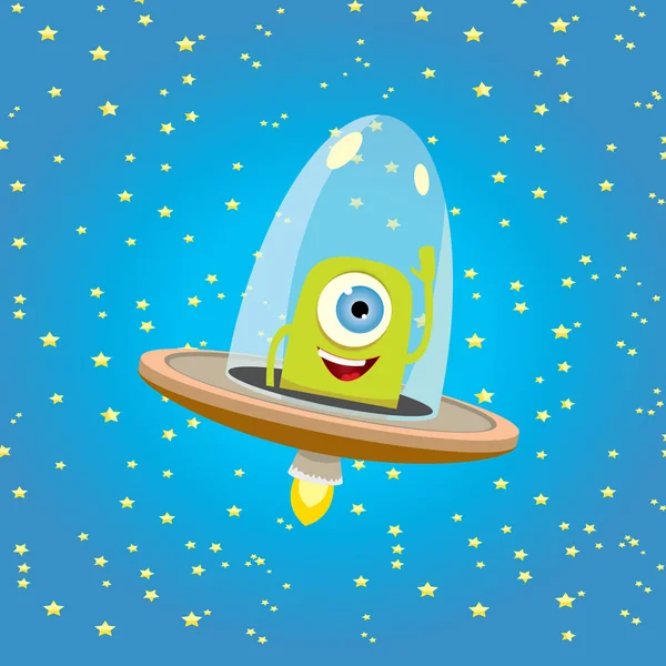 UFO. idegen vektor. repülő csészealj — Stock Vector