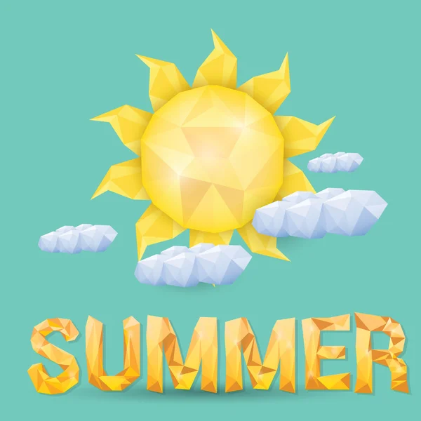 Векторная летняя метка. икона лета с солнцем . — стоковый вектор