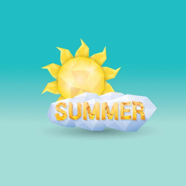 Etiqueta de verano vector. icono de verano con sol . — Vector de stock