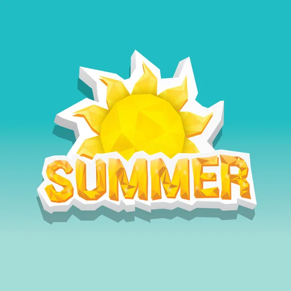 Étiquette d'été vectorielle. icône d'été avec soleil . — Image vectorielle