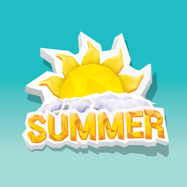 Etiqueta de verano vector. icono de verano con sol . — Vector de stock