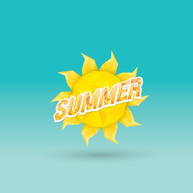 vektör yaz etiket. Güneş ile yaz simgesi.