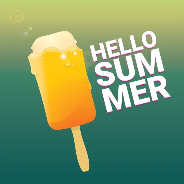 Hello summer vector creative concept background. — Stock Vector