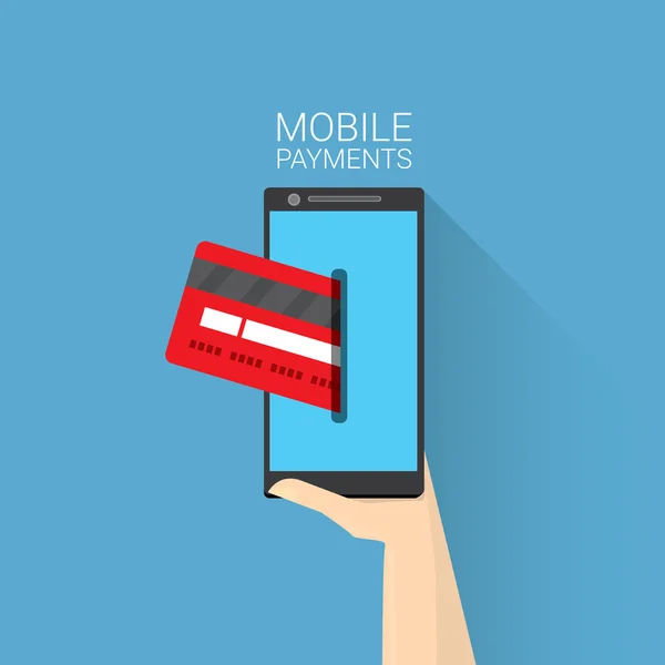 Flsmartphone przetwarzanie płatności mobilnych — Wektor stockowy