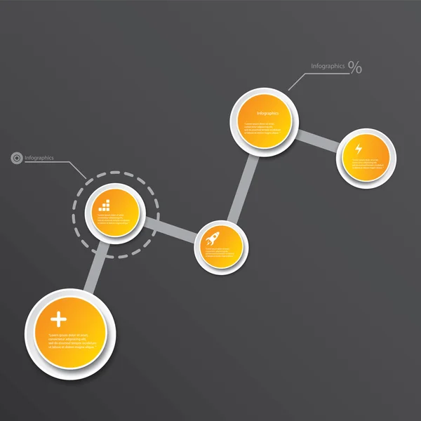 Infografías modernas línea de tiempo Plantilla de diseño — Vector de stock