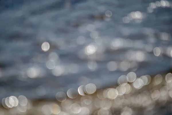 Reflejos Desenfocados Del Sol Fuera Del Agua Las Playas Marbella — Foto de Stock