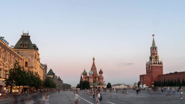 Red Square Kremlin Moscovo, Rússia. Pôr-do-sol tardio. — Vídeo de Stock