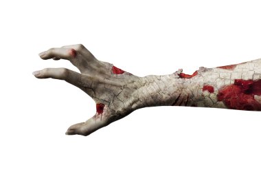 korkunç zombi el beyaz izole